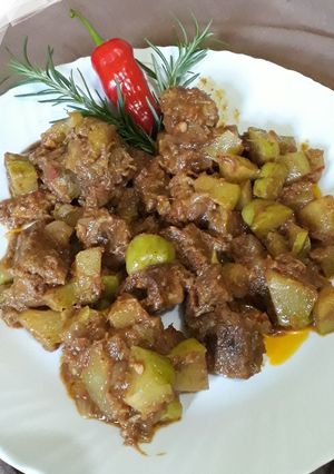 A picture of Chayote with Beef #mymama'srecipe#authormarathon#.
