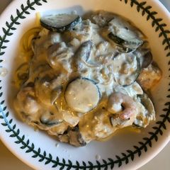 A picture of Prawn & Courgette Spaghetti.