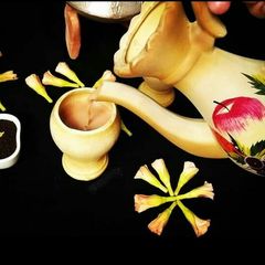 A picture of Elaichi chai/cardamom tea💚☕.
