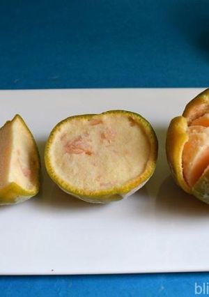 A picture of Orange kulfi (made with fresh juice).