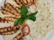 A picture of chicken alfredo