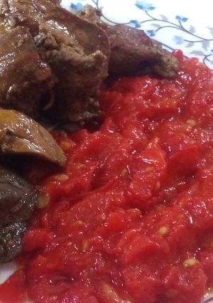 عکسی از دستور خوراک جیگر گوجه