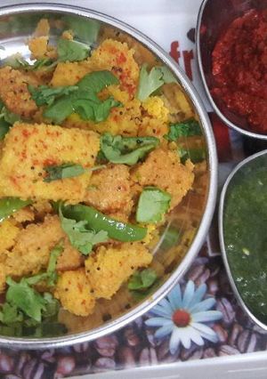 ढोकला (पीला) (Dhokla (yellow) recipe in hindi) रेसिपी मुख्य फोटो