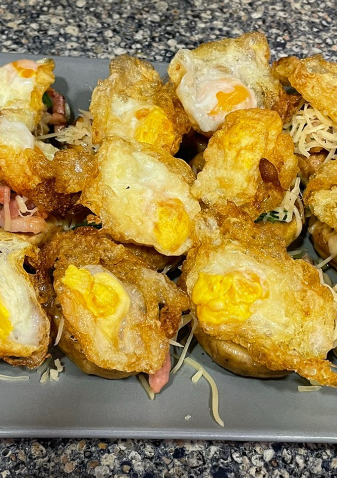 Una foto de Champis rellenos con puntilla