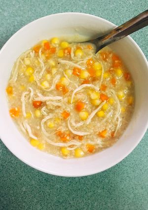 Hình của món Cháo yến mạch ức gà giảm cân.