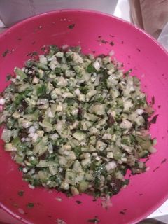 Una foto de Ensalada de tomate verde