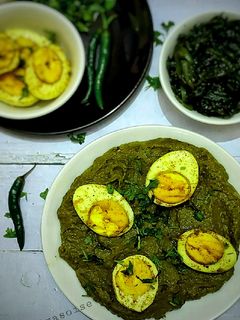 ग्रीन मसाला एग करी / पालक करी (Green masala egg curry / palak curry recipe in hindi) रेसिपी मुख्य फोटो