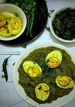 ग्रीन मसाला एग करी / पालक करी (Green masala egg curry / palak curry recipe in hindi) रेसिपी मुख्य फोटो