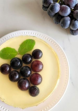 A picture of No-Bake! Dreamy Layered Purple Kyoho Grape Cheesecake.