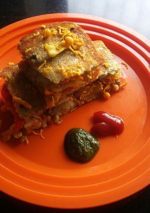 A picture of Veg Farsan Sandwich.