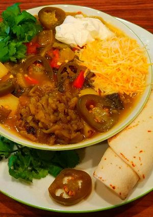 A picture of Mike's Spicy Sick Day Soup.