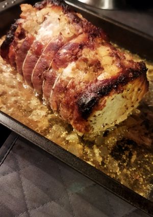 Une photo de Rôti de porc sauce moutarde et miel