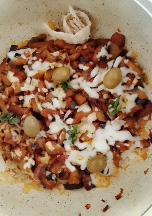 عکسی از دستور خوراک بادمجان پنیری