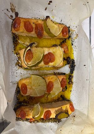 Una foto de Salmón al Horno