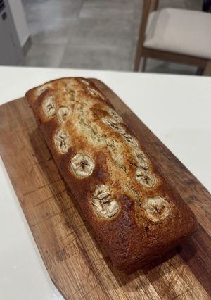 Una foto de Budín de banana y dulce de leche