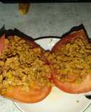 Tomate relleno vegetariano 🍅 rápido, fácil, económico