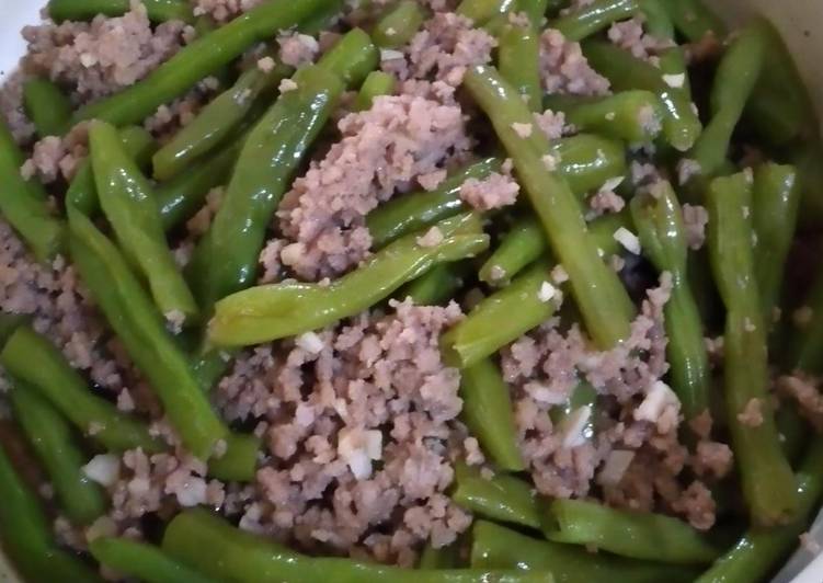 Bahan mengolah 10. Cah Buncis Daging, Enak Banget