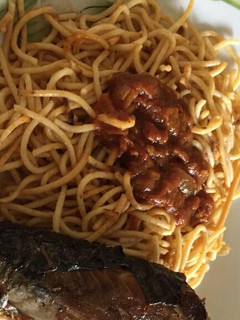 A picture of Jollof spagetti.