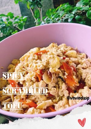 Foto resep Spicy Scrambled Tofu (Orak-arik Tahu Pedas)
