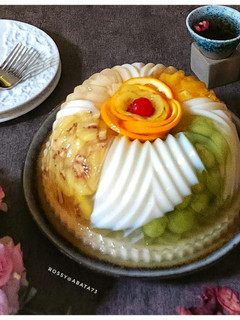 Foto resep Puding Susu Buah Bening