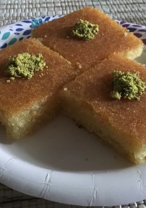 صورة لوصفة البسبوسه اليمنيه