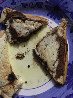 A picture of Nutella lava sandwich.