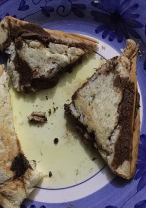 A picture of Nutella lava sandwich.