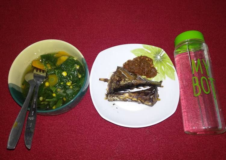 Sayur kunci + ikan panggang #menu1