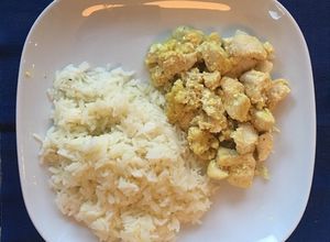 Foto di Pollo allo zenzero e curry con riso jasmine