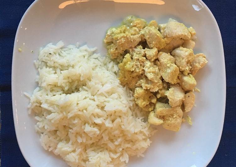 Pollo allo zenzero e curry con riso jasmine