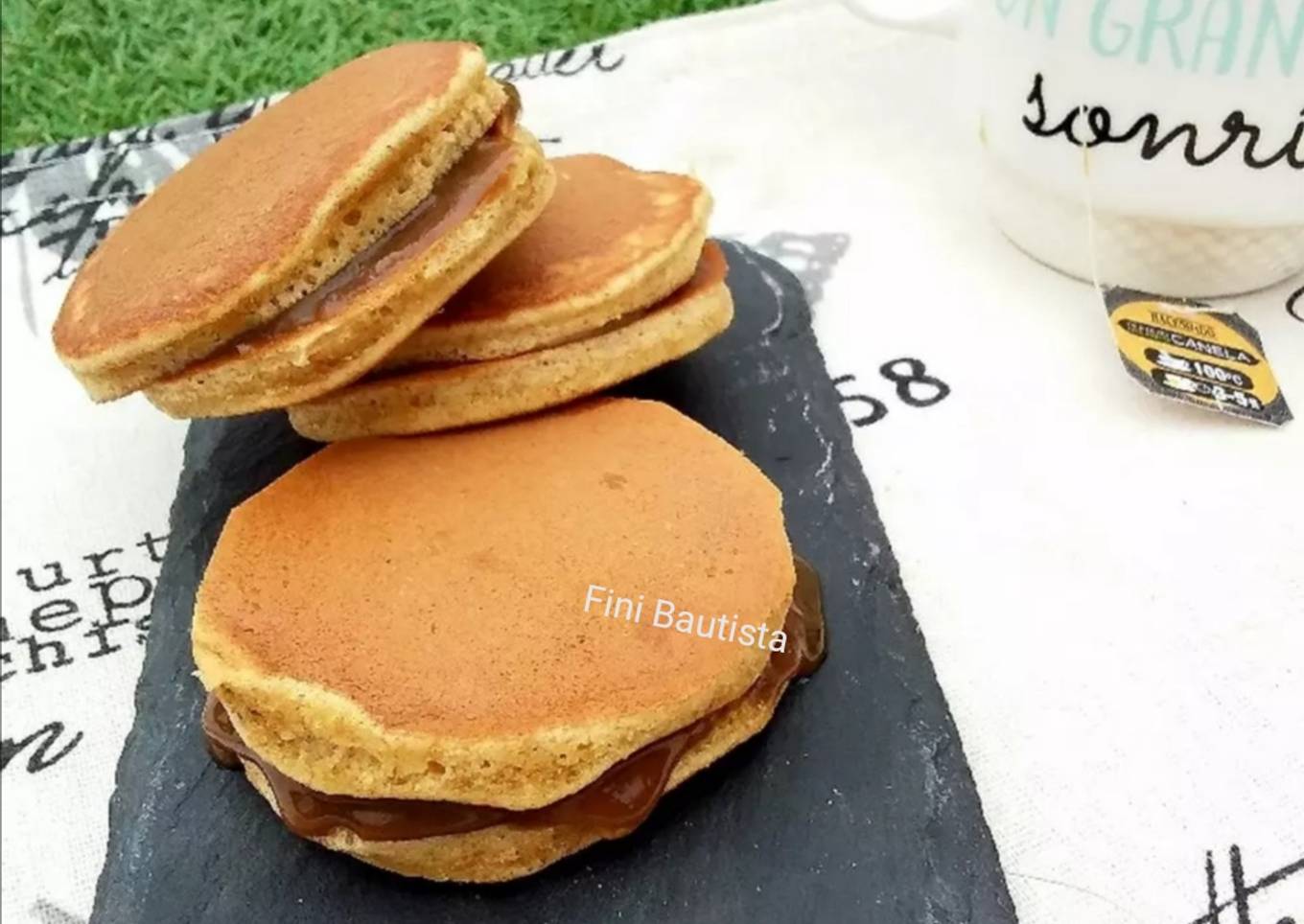 Dorayakis integrales rellenos de mermelada de café