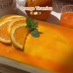 A picture of Orange Tiramisu with Orange Curd.