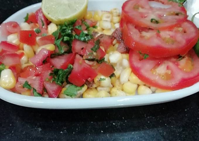 Corn tomato Chaat Recipe