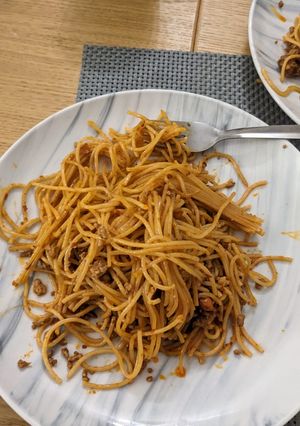 A picture of Mapo pasta by Chef Hurry.