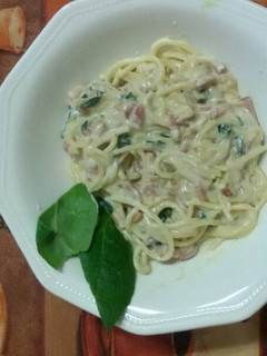 Una foto de Pasta carbonara