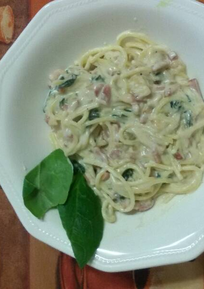 Una foto de Pasta carbonara