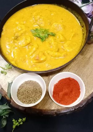 A picture of Gatte ki sabji.