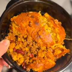 A picture of Cowboy Cornbread Casserole.
