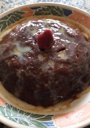 Una foto de Budín de manzana al microondas