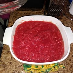 A picture of Spicy Cinnamon "RedHot" Homemade Applesauce.