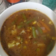 A picture of Rosemary Vegetable Beef Soup.