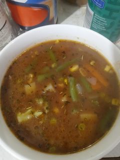 A picture of Rosemary Vegetable Beef Soup.