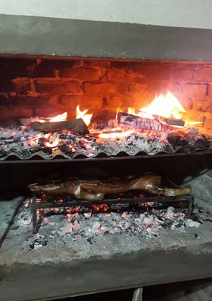 Una foto de Lechón a la parrilla Adrián