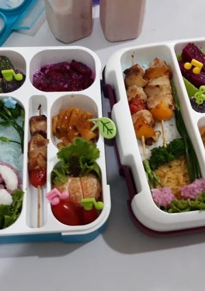Foto resep Mommy Bento baby simming sate ayam paprika