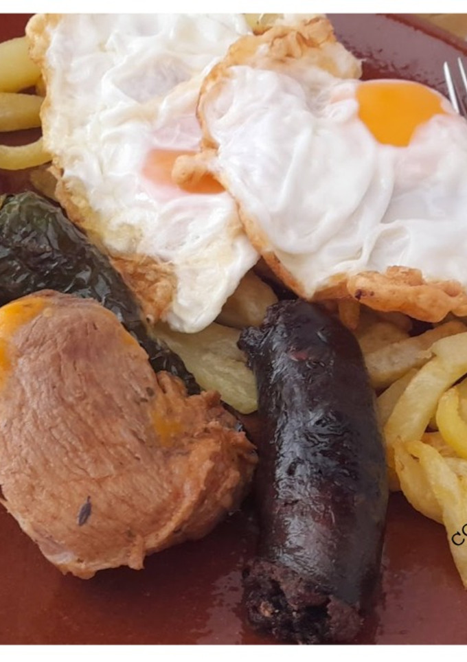 Una foto de Plato de los Montes -con lomo y huevo-