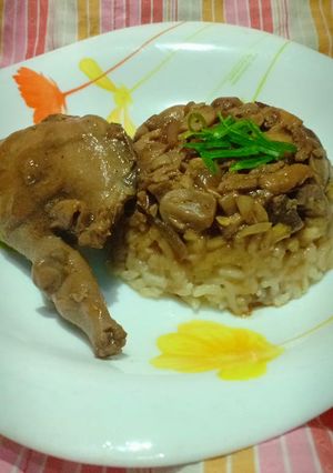 Foto resep Nasi Tim Ayam Jamur