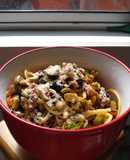 Espagueti con verduras y carne molida, sencillo y delicioso