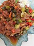 Tumis Daging Pete Pedas