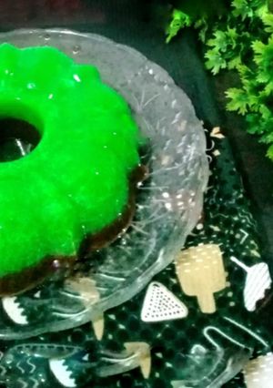 Foto resep Puding Lumut Santan Pandan Coklat