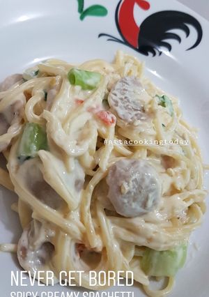 Foto resep Spicy Creamy Spaghetti